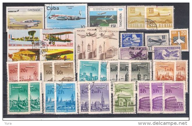 Lot 145   Airplanes  38 Different MNH, Used - Aerei