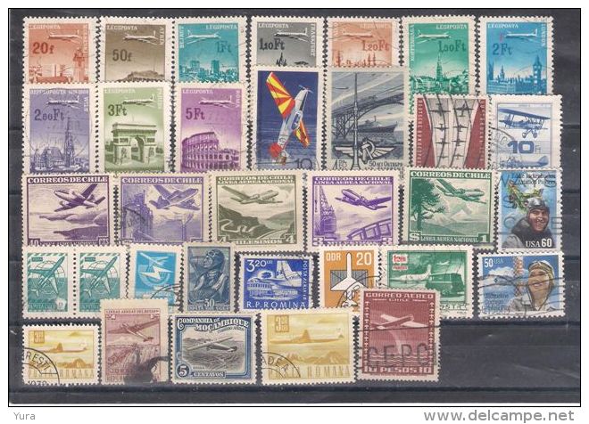 Lot 143  Airplanes   2 Scans  53 Different MNH, Used - Airplanes