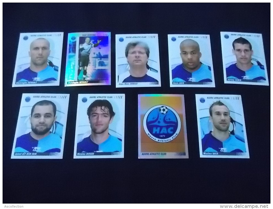 Panini 2009 Lot De  9 Cartes Havre Athletic Club HAC - Edition Française