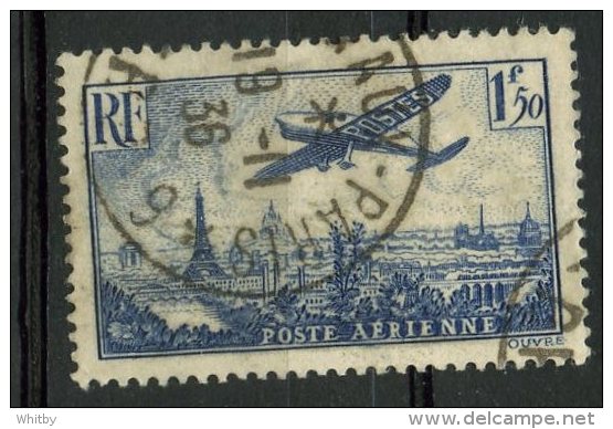 France 1936 1.50f Plane Over Paris Issue #c9 - 1927-1959 Used
