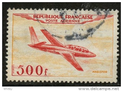 France 1954 500f Jet Plane, Issue #c31 - 1927-1959 Used