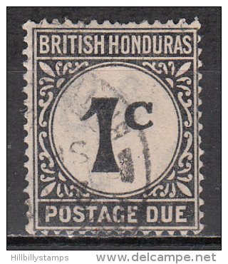 British Honduras     Scott No. J1   Used    Year   1923   Wmk 4 - Honduras Britannique (...-1970)