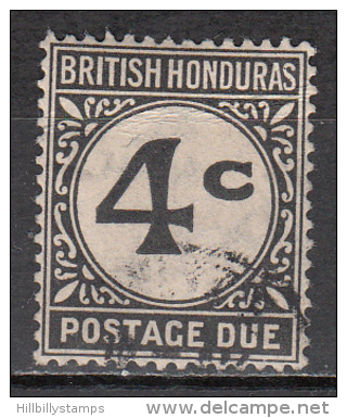 British Honduras     Scott No. J3   Used    Year   1923   Wmk 4 - British Honduras (...-1970)