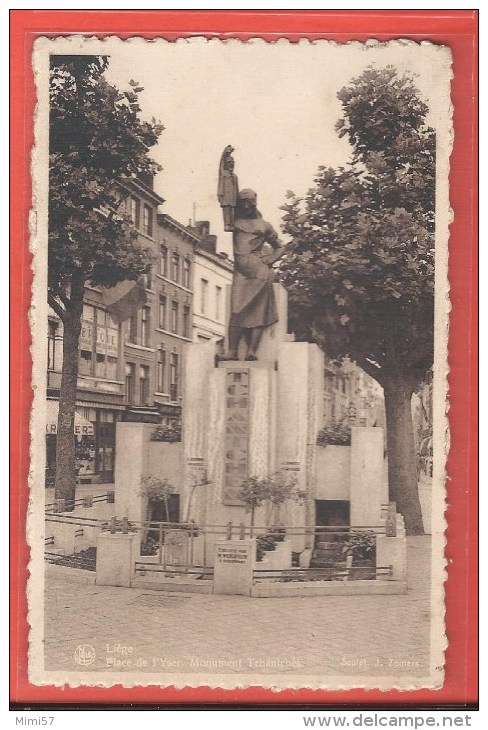 C.P.A. LIEGE - Place De L'Yser - Monument Tchantchés - Herstal