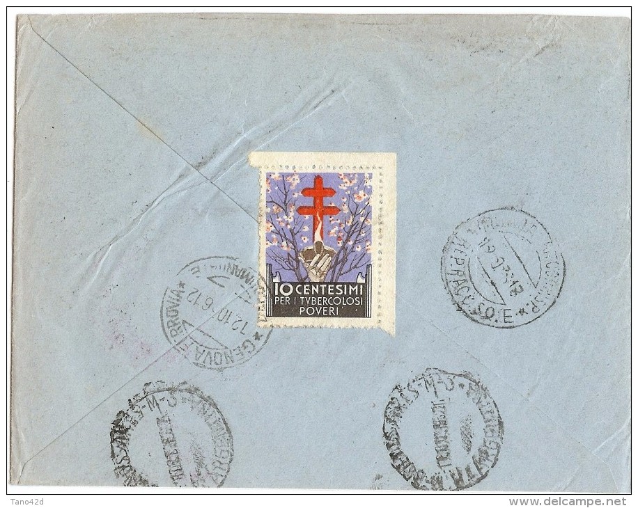 LBL33D-  ITALIE REGNE VEIII - AEROGRAMME VOL ZEPPELIN VERS L'AMERIQUE DU SUD  GENOVA/BS. AIRES 12/10/1933 - Poste Aérienne
