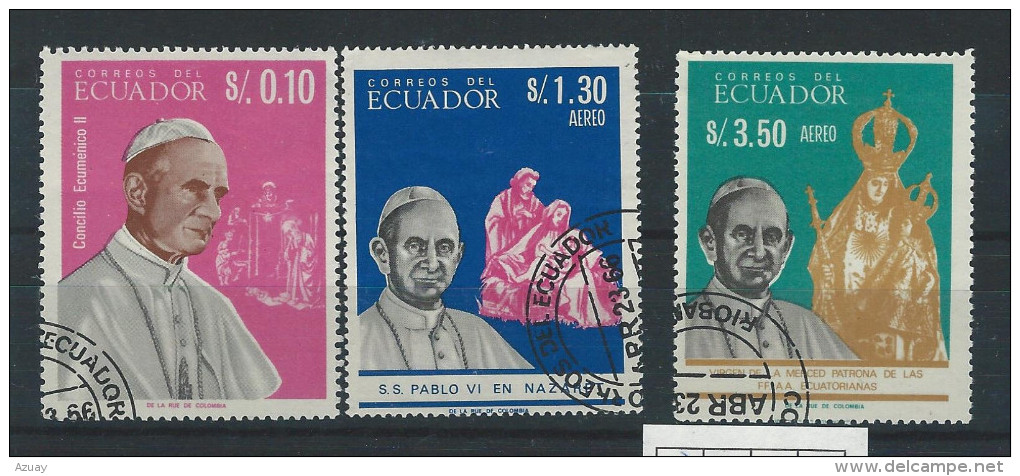 EC - 1966 - 1242-1244 - PAPST PAUL VI   - USED - GESTEMPELT -ECUADOR - EQUATEUR - Ecuador