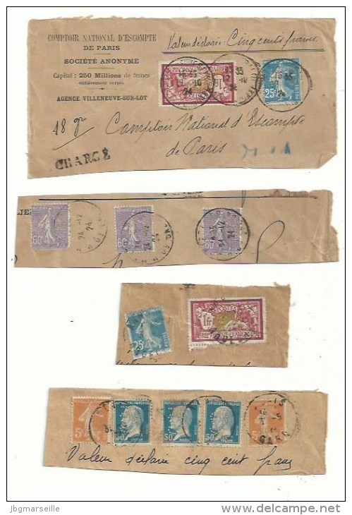 6 FRAGMENTS Avec MERSON  SEMEUSE Perforés CN , CNEP......18 Timbres à Voir........ - Autres & Non Classés