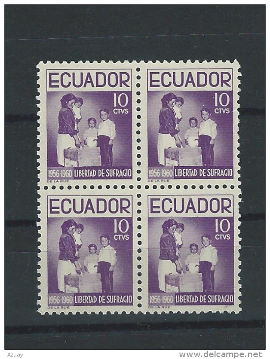 EC - 1960 - 1049 - NAT.AUFBAU - 10CTV. -  BLOCK OF 4 - MNH - POSTFRISCH - **   - ECUADOR - EQUATEUR - Equateur