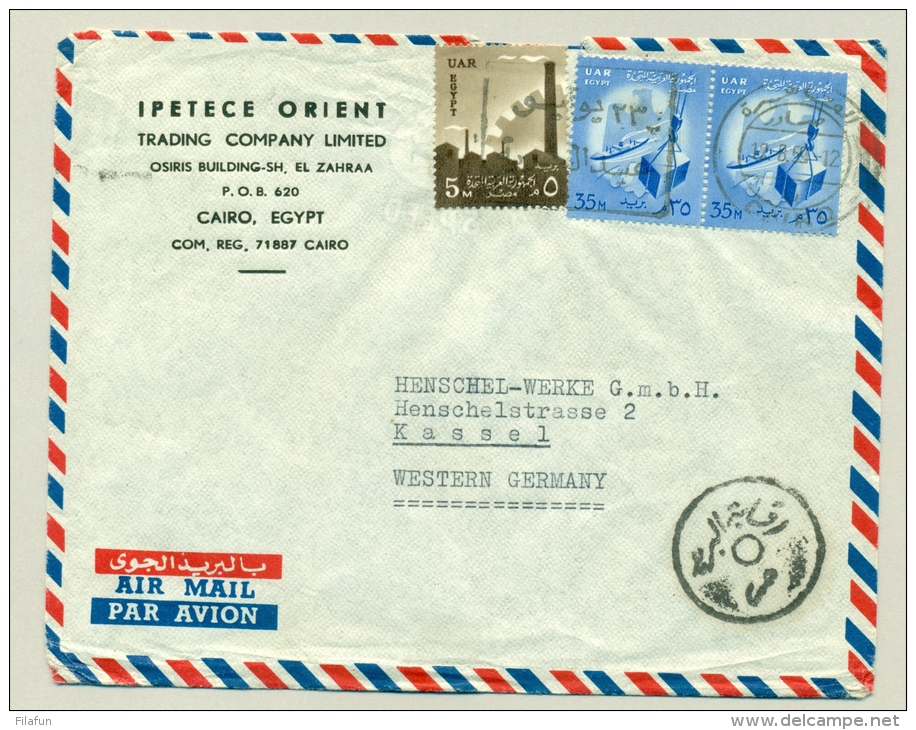 Egypte - 1959 - Censored Airmail Cover From Cairo To Kassel / West Germany - Brieven En Documenten