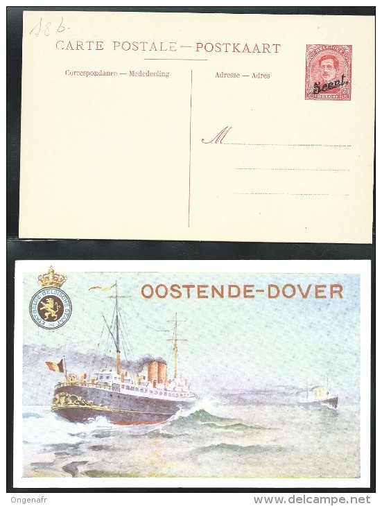 Carte Neuve N° 18b  Paquebots  Oostende-Dover - Bootkaarten