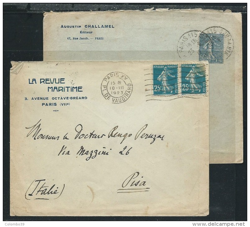 Francia 1906/26 Usato - Seminatrice 2 Buste - Storia Postale