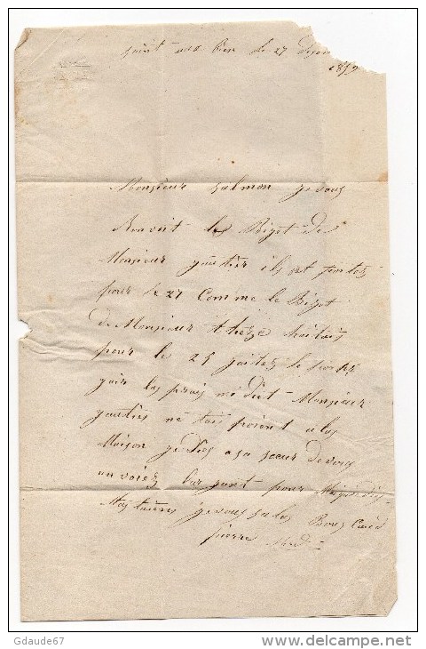 1859 - LETTRE TAXEE à CHATEAUBRIANT (LOIRE ATLANTIQUE) Avec TIMBRE TAXE N°2 TYPE II A - 1859-1959 Lettres & Documents