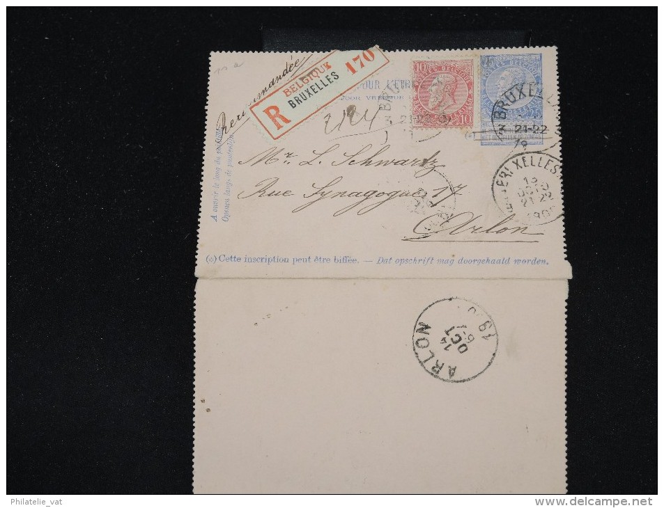BELGIQUE - Entier Postal En Recommandé Avec Complément D Affr. De Bruxelles Pour Arlon En 1900  - à Voir - Lot P10155 - Letter-Cards