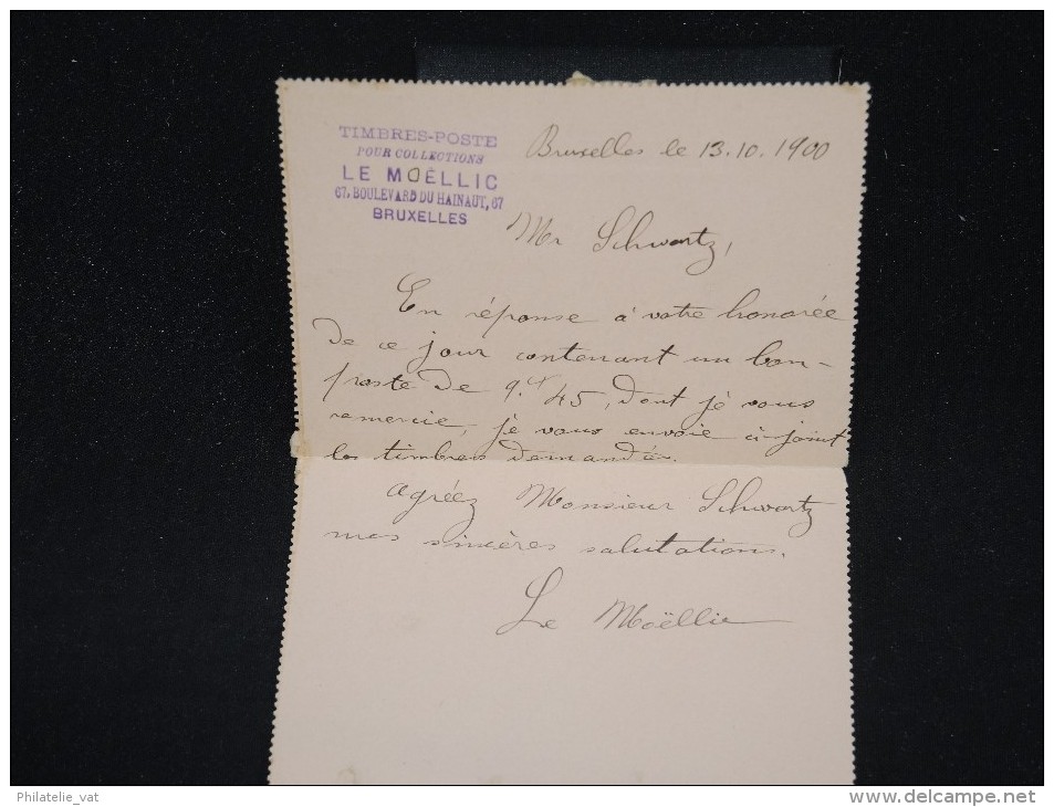 BELGIQUE - Entier Postal En Recommandé Avec Complément D Affr. De Bruxelles Pour Arlon En 1900  - à Voir - Lot P10155 - Letter-Cards