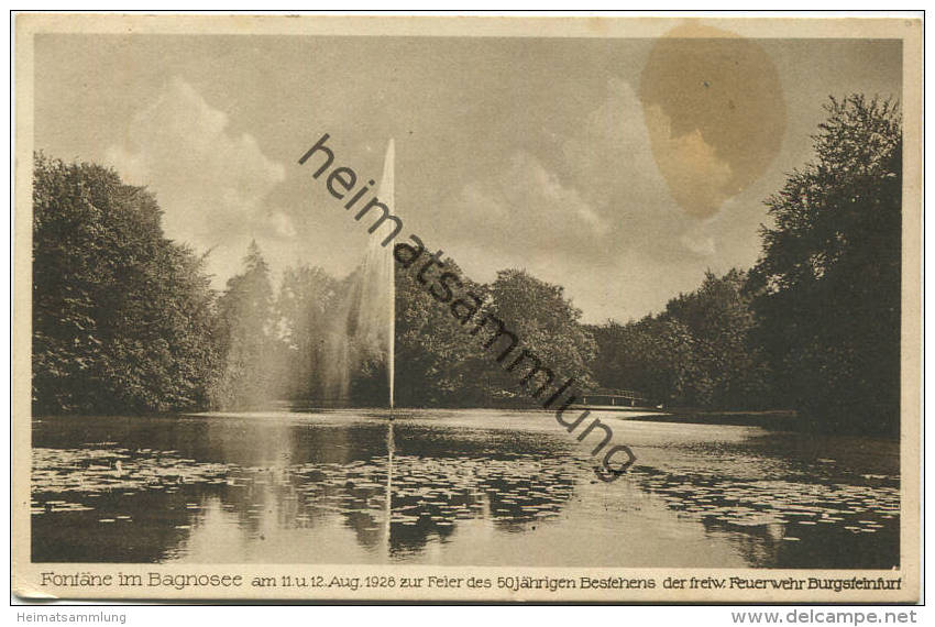 Burgsteinfurt - Fontäne Im Bagnosee - 50-jähriges Bestehen Der Freiwilligen Feuerwehr 1928 - Steinfurt