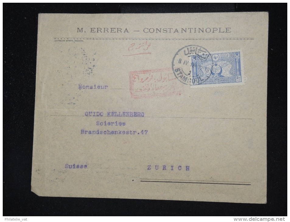 TURQUIE - Enveloppe De Constantinople Pour La Suisse En 1918 - Aff. Plaisant - à Voir - Lot P10181 - Lettres & Documents