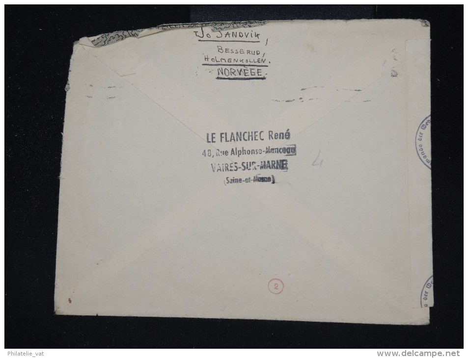 NORVEGE -Enveloppe Pour La France En 1941 Avec Controle Allemand - Aff. Plaisant - à Voir - Lot P10185 - Brieven En Documenten