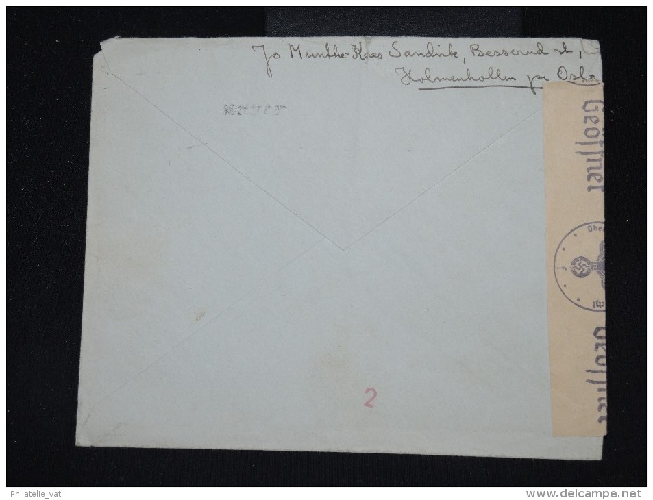 NORVEGE -Enveloppe Pour La France En 1942 Par Avion Et Avec Controle Allemand - Aff. Plaisant - à Voir - Lot P10187 - Lettres & Documents