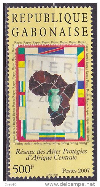 Timbre Oblitéré N° 1178(Yvert) Gabon 2007 - Réseau Des Aires Protégées D'Afrique Centrale - Gabon (1960-...)