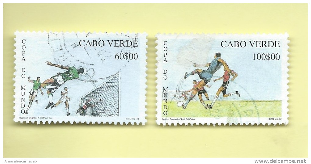 TIMBRES - STAMPS - CAPE VERDE / CAP VERT - 2002 - FOTBALL - COUPE DU MONDE CORÉE DU SUD / JAPON - TIMBRE OBLITÉRÉ - Cape Verde