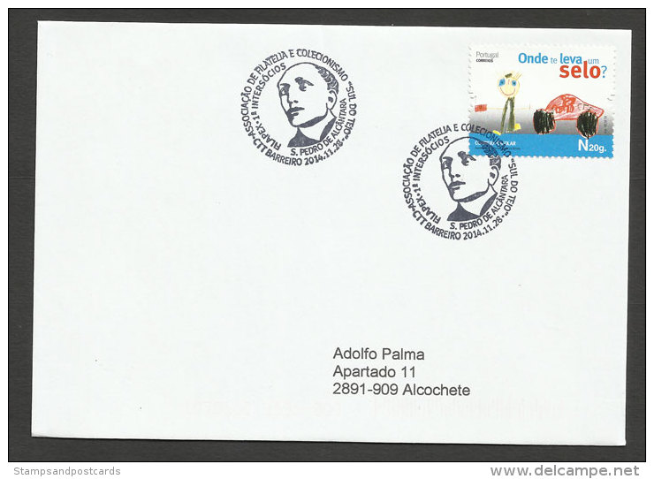 Portugal Lettre Voyagé Cachet Commemoratif Saint-Pierre De Alcântara Barreiro 2014 Saint Peter Event Pmk - Postal Logo & Postmarks