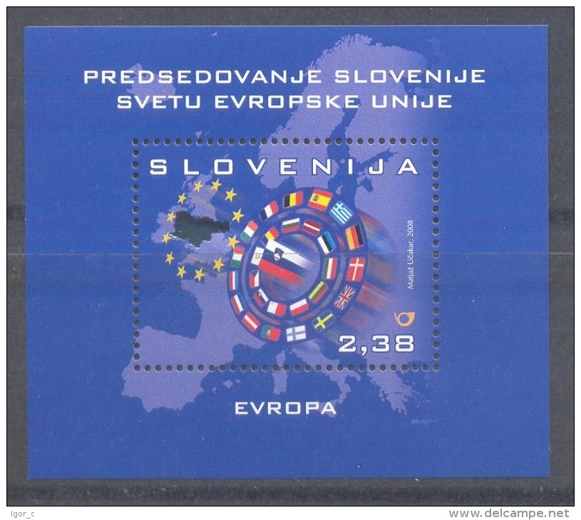 Slowenien Slovenia Slovenia 2008 Mint MNH **: Vorsitz Sloweniens In EU / Slovenia Presidency In EU; Flags; Map - Slowenien