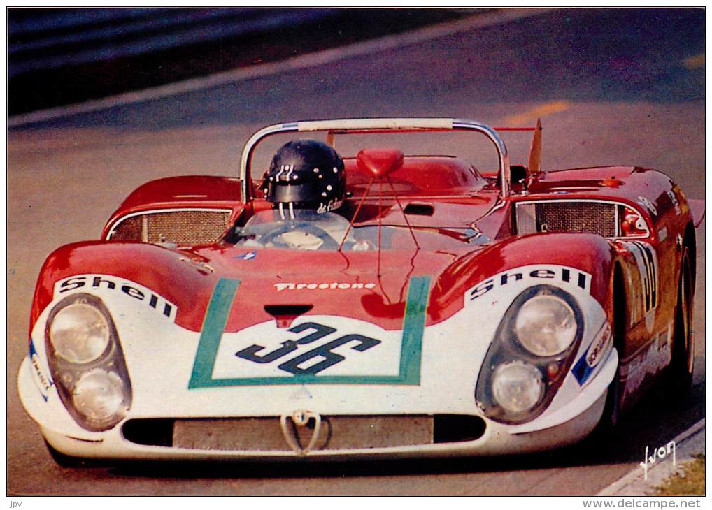 24 HEURES DU MANS. ANDREA DE ADAMICH . ALFA ROMEO 33 . - Le Mans