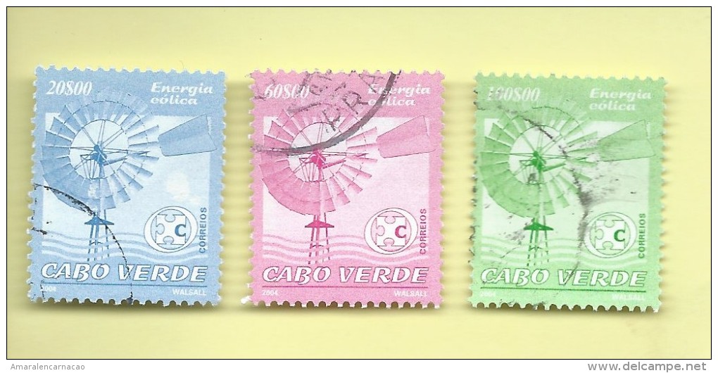 TIMBRES - STAMPS - CAPE VERDE / CAP VERT - 2004 - ENERGIE ÉOLIENNE - SERIE TIMBRES OBLITÉRÉE - Cap Vert