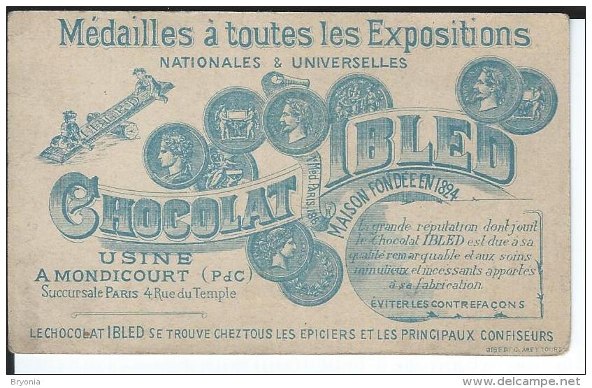 CHROMO-IMAGE - Chocolat IBLED -  " L'Appel Du Passeur  " Très Bon état Dorure Intacte - - Ibled