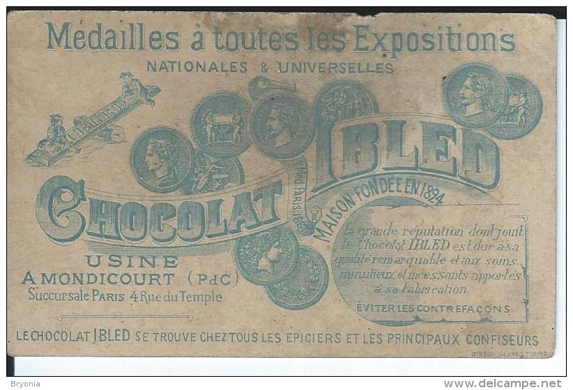 CHROMO-IMAGE - Chocolat IBLED -  "  Galenterie Française    "  Bon état Dorure Intacte - - Ibled
