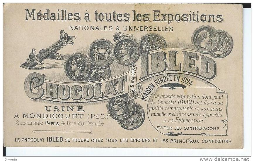 CHROMO-IMAGE - Chocolat IBLED -  "  Recettes Utiles    "  Très Bon état Dorure Intacte - - Ibled