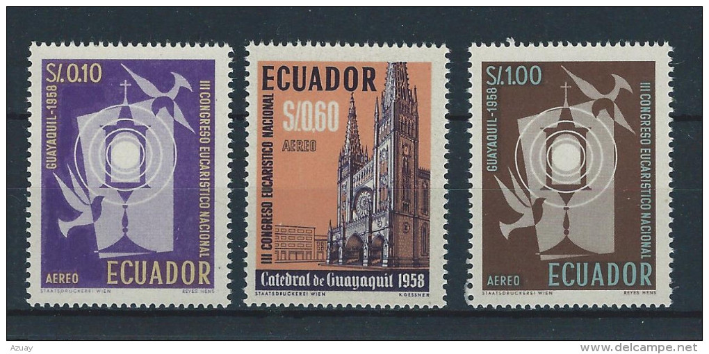 EC - 1958 - 974-975 + BLOCK 7 EUCHARISTENKONGRESS GUAYAQUIL -  MNH -POSTFRISCH - ** - ECUADOR - EQUATEUR - Equateur