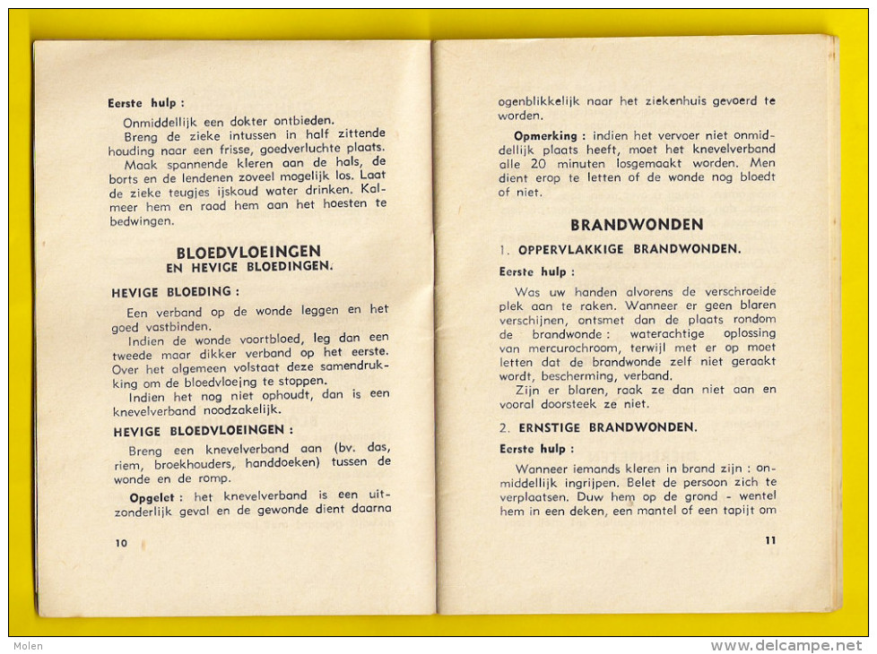 EERSTE HULP BIJ ONGELUKKEN 49blz Uitgave Van Het Belgische Rode Kruis * Croix Rouge EHBO 3442 - Antique