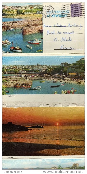 Newquay Lettercard 6 Views 1972 - 4 Scans - Newquay