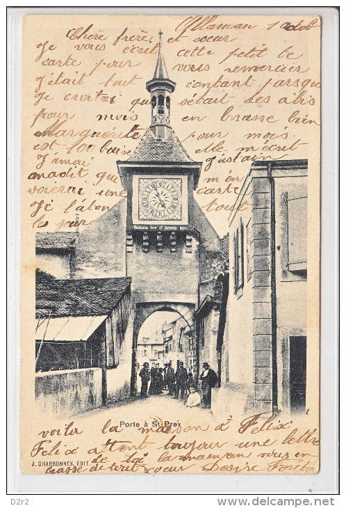 ST PREX - LA PORTE - ANIMEE - DOS UNIQUE - 1.10.1904 - TTB - Saint-Prex