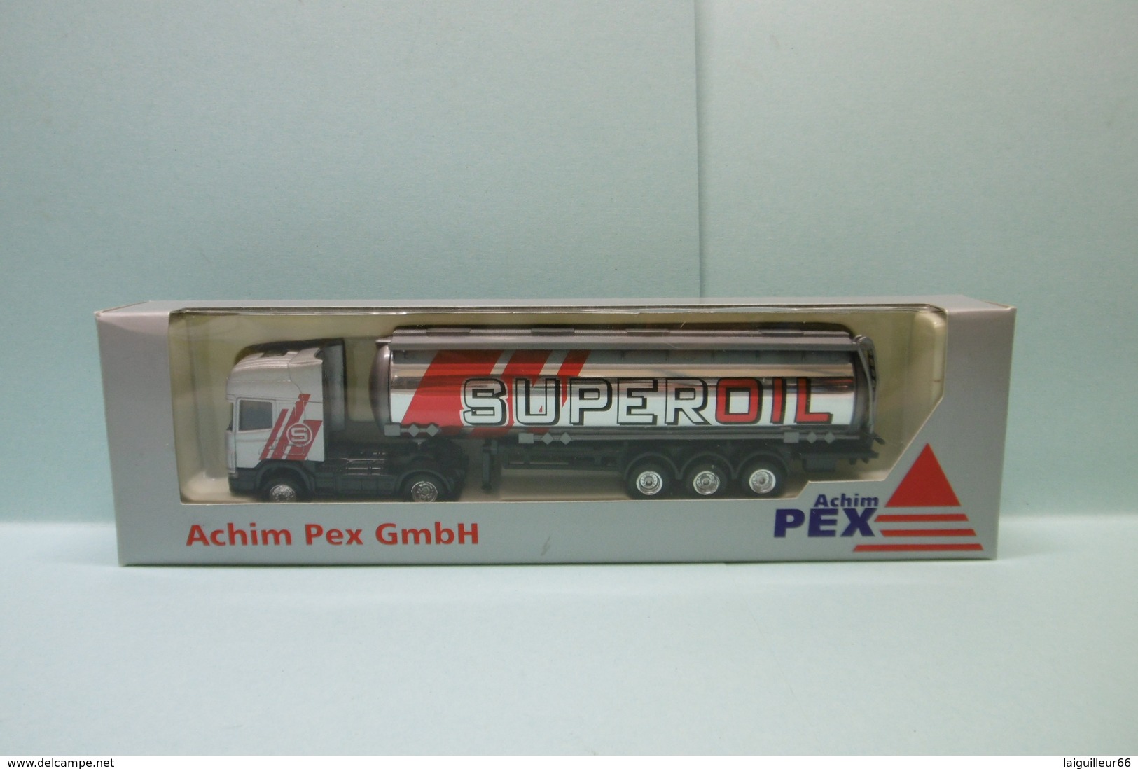 Achim PEX - Semi-remorque SCANIA CAMION CITERNE Super Oil Argent Neuf NBO HO 1/87 - Véhicules Routiers