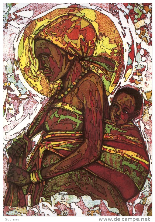 Afrique : Ouganda - David Kibuuka (artiste Peintre "Mère Et Enfant" (arts Tableaux) - Oeganda