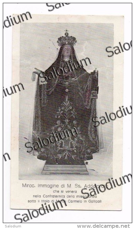 Maria SS Addolorata - Monte Carmelo - GALLIPOLI - Santino - Holy Card - Images Religieuses