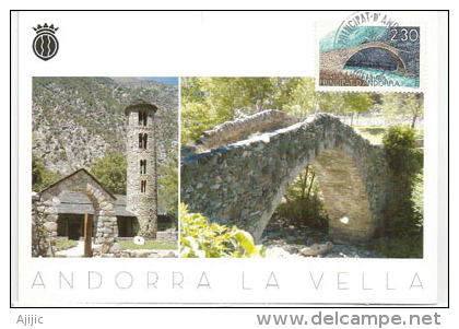 ANDORRE. Pont Roman De La Margineda,  Belle Carte-maximum - Ponti