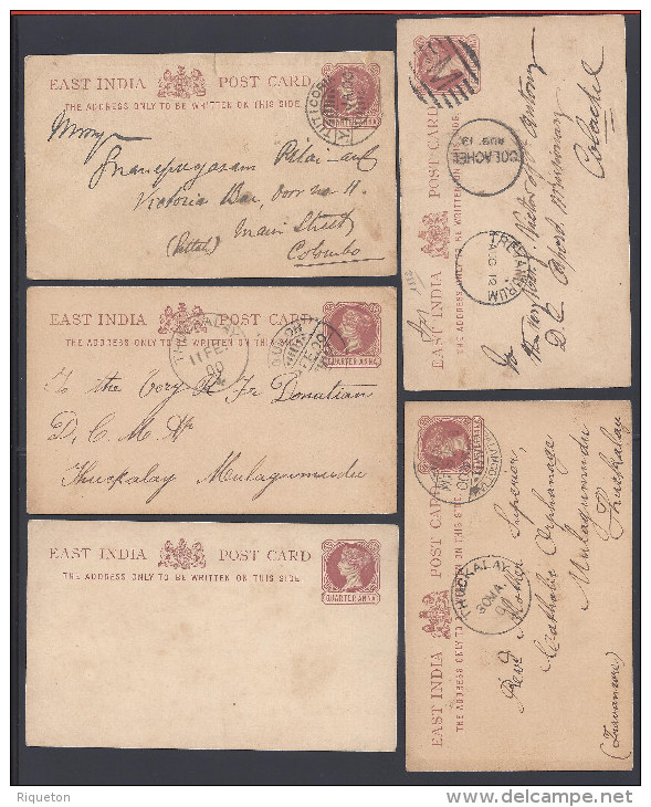 INDE - ETATS PRINCIERS -  LOT DE 14 ENTIERS POSTAUX VOYAGES - (2 NEUFS) -