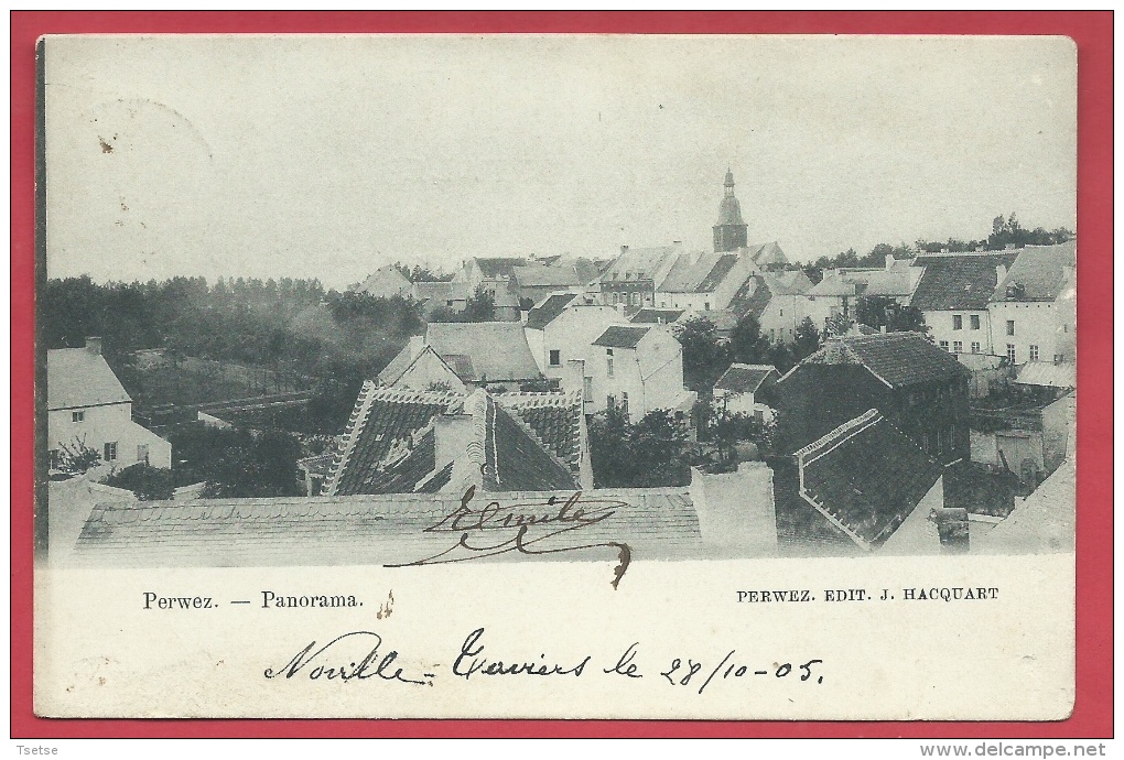 Perwez - Superbe Panorama ... De La Commune - 1905 ( Voir Verso ) - Perwez