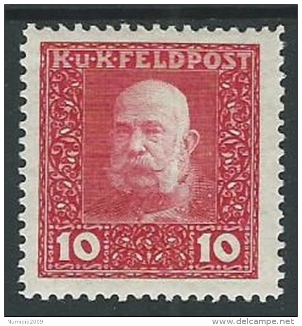 1915 AUSTRIA UNGHERIA POSTA DA CAMPO EFFIGIE 10 H MH * - G035 - Levant Autrichien