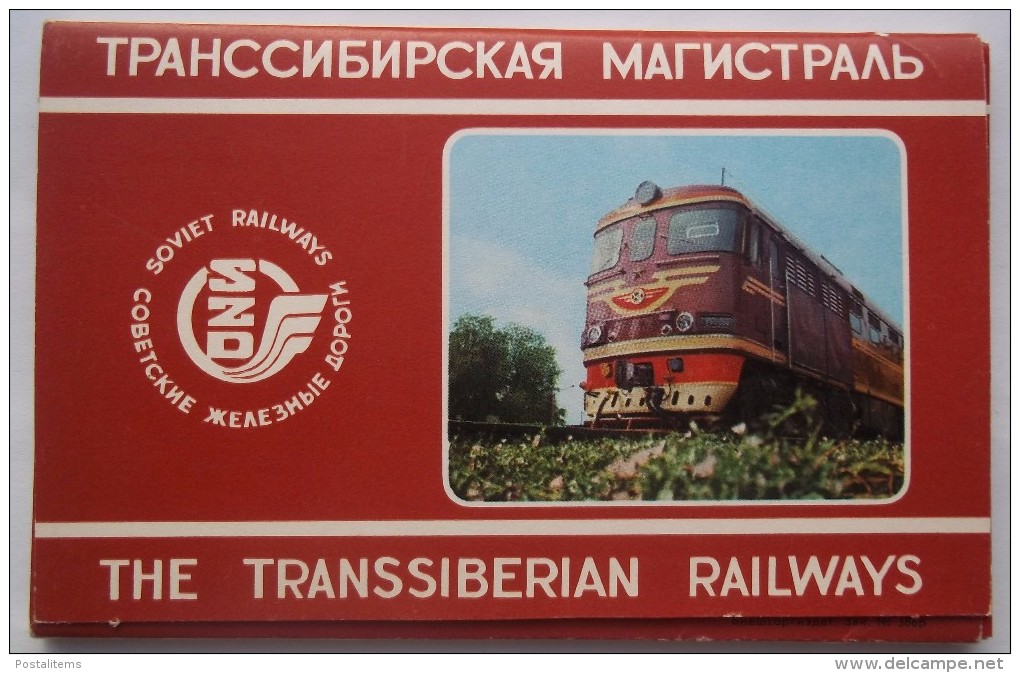 Russia USSR The Transsiberian Railways Set Of 14 Postcards - Russia