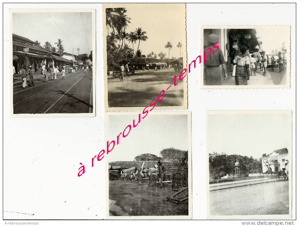 N°23-1945--A Bord Du Porte-avions Le Béarn-escale à Colombo-quartier Borella, Rues, Place, Charrettes- Sri Lanka- - Guerre, Militaire