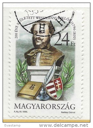 HUNGARY - 1996. Miklos Wesselényi,writer / 200th Birth Anniversary USED!!!  IV.   Mi: 4418. - Gebruikt