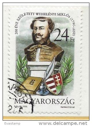 HUNGARY - 1996. Miklos Wesselényi,writer / 200th Birth Anniversary USED!!!  V.   Mi: 4418. - Oblitérés