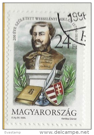 HUNGARY - 1996. Miklos Wesselényi,writer / 200th Birth Anniversary USED!!!  VII.   Mi: 4418. - Oblitérés