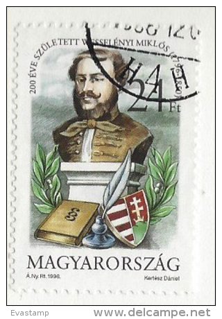 HUNGARY - 1996. Miklos Wesselényi,writer / 200th Birth Anniversary USED!!!  IX.   Mi: 4418. - Usado