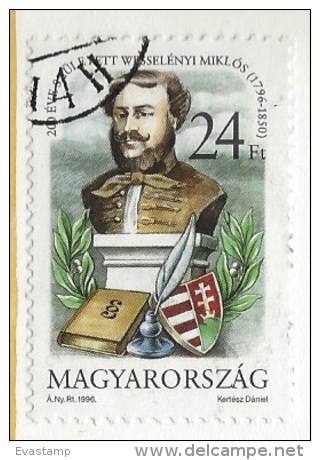 HUNGARY - 1996. Miklos Wesselényi,writer / 200th Birth Anniversary USED!!!  X.   Mi: 4418. - Oblitérés