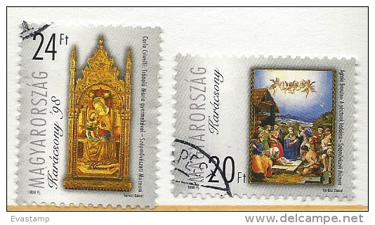 HUNGARY-1998. Christmas/Painting-Visit Of The Shepherds/Mary Upon The Throne With The Infant USED!!!! XIV.  Mi4519-4520 - Gebruikt